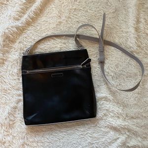 Black and Grey Leather Crossbody